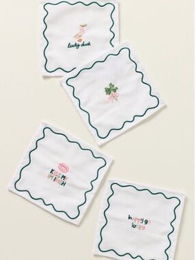 Frasier Sterling Cotton Lucky Napkin Set from Anthropologie.